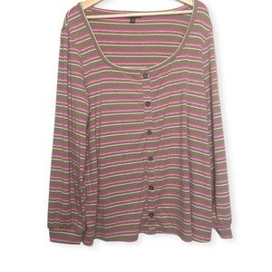 Lane Bryant 2021 Plus Size Scoop Neck Faux Button Oversized Long Sleeve 18/20